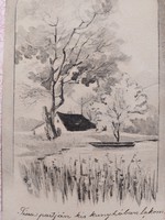 Old postcard 1901 postcard boat lake shore landscape