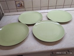 4 ceramic green flat plates for sale!