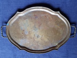 Antique red copper tray