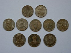 A collection of 10 Polish mint-bright coins in one