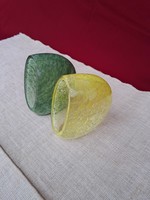 Retro rare napkin holder yellow cracked beautiful veil glass veil karcagi berek bath glass