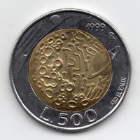 San Marino 500 Lira, 1999, bimetál