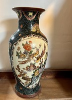 Nagyméretű, jelenetes, kézi festésű hibátlan kínai váza