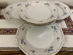 Zsolnay blue peach flower pattern small plate set