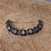 Silver bracelet / bracelet with enamel, marcasite
