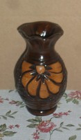 Small Korund glazed ceramic vase. 10 cm high.
