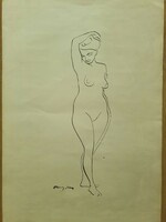 János Vaszary (1867-1939) female nudes, 4 pieces!