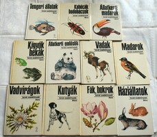 Búvár zsebkönyvek 11db. , kutyák , nyulak , vadak , madarak , fák , bokrok ,... 80-as évek Kossuth