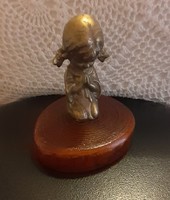 Copper statue of a charming, praying little girl, letterpress