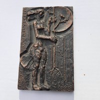 József Somogyi: bronze plaque for successful tree planting, relief 1980.