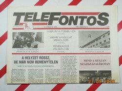 Régi retro újság - TELEFONTOS - 1992. szeptember 4. - Születésnapra