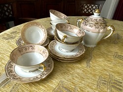 Limoge-i antik teás csésze szett  2 db, vitrin darabok