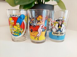 Amora Dijoni mustáros gyűjthető poharak, Simpsons, Lucky Luke, Tex Avery