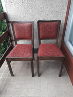 Antik, szegecses, kárpitozott szék - 4 db