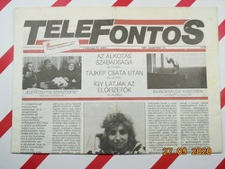 Régi retro újság - TELEFONTOS - 1991. szeptember 13. Születésnapra