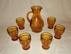 Retro glass drink set 1 jug 6 glasses (z-4)