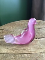 Old Murano Archimede Seguso crystal glass bird ornament from 1950