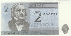 Észtország 2 korona, 1992, UNC bankjegy