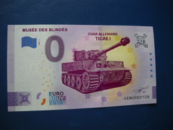 France 0 euro 2022 tiger tank! Rare commemorative paper money! Ouch!