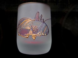 Aranyhalas Tiffany festett művészi kristály váza