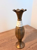 Mother-of-pearl inlaid copper vase