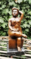 Plus size female nude - bronze statue