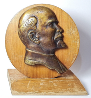 Lenin bronze/wooden table decoration - large!