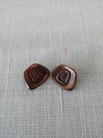 Old Hungarian industrial bronze or copper earring / clip - goldsmith's work