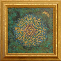 TIBRI Alkotóműhely - Napvirág - keretezve 65x65cm - alkotás: 50x50cm - B23/104