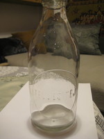 Old whole milk milk bottle with crown, certified
