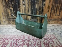 Tool storage, beautiful patina tool box from the 1950s, 60s for decoration