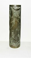 Lőszer hüvely váza - Madár díszitéssel - 19,5 cm - Militária