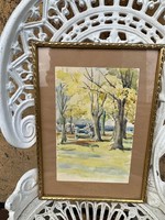 Autumn in the Udvarhely park watercolor