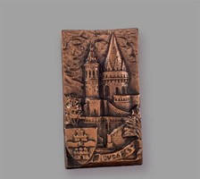 Budapest fishing bastion bronzed retro metal wall decoration, wall picture