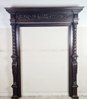 A653 antique richly carved fireplace frame