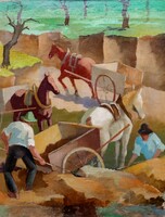 Magyar festő, ( 1930 körül ) Kubikusok
