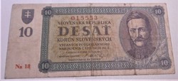 Bankjegyek 10 Korun  Slovenkych  Hungarikum aUNC