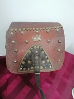 Old folk style leather shoulder bag