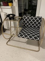 Menő retro csővázas pad, lerakóasztal - 1960