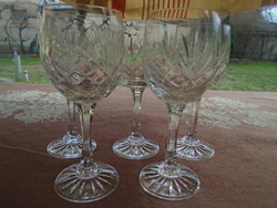 Crystal champagne, wine, glass set, lead crystal 5 pcs unused