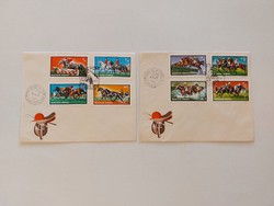 Régi bélyeg boríték 1971 lovas sport 2 db