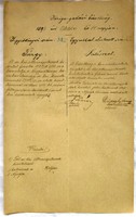 Antique deed 1895 Magyar-Ovár October 14 with the signature of Count Pállfy Daun Vilmos.