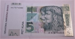 Bankjegyek 5 Kuna  Horvátország RR aUNC