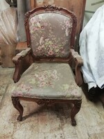 Barokk faragott fotel, 2db