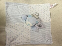 Light blue and white teddy bear, new, with tag