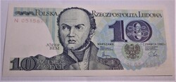 Bankjegyek 10 Zloty Lengyelország Hungarikum aUNC