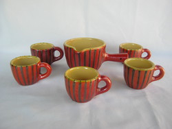 Tófej retro ceramic coffee set 5 cups + spout