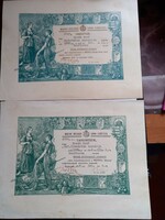 2 diplomas - Hungarian national gymnastics association 1936-38. To wear an iron and bronze badge.
