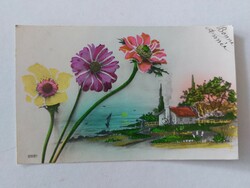 Old floral postcard postcard landscape