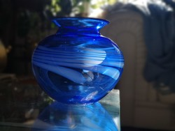 Blown, king blue, Italian vase